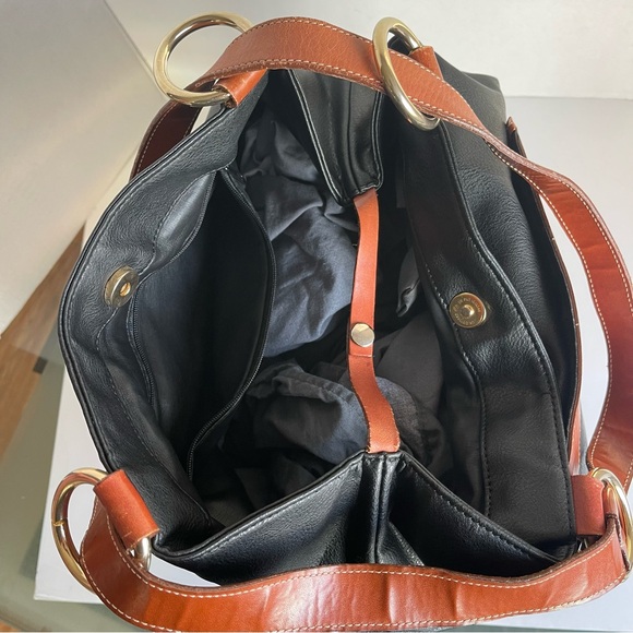 CEDARS Shoulder Tote Bag Purse Black/Brown Lined In Leather European Designer. - Picture 12 of 15